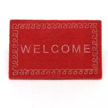 Миниатюрный ковер ДОБРО ПОЖАЛОВАТЬ, черный коврик для кукольного домика, аксессуары для дома, коврики для дома в масштабе 1:12 розовый
