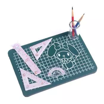 Миниатюрный кукольный домик, милый креативный коврик для резки, линейка, карандаш, держатель для ручек, набор для украшения дома, детские игрушки, подарок