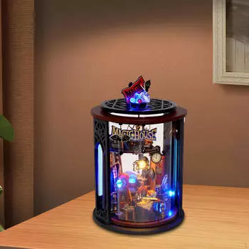 Миниатюрный кукольный домик ручной работы, домашний декор, деревянная 3D-головоломка для строительства кукольного дома, набор для моделирования, аксессуары