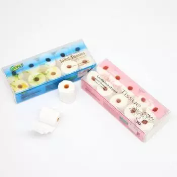 Миниатюрный кукольный домик, рулон туалетной бумаги, реалистичный мини-компактный съемный 1/12, миниатюры кукольного домика тонкой работы розовый