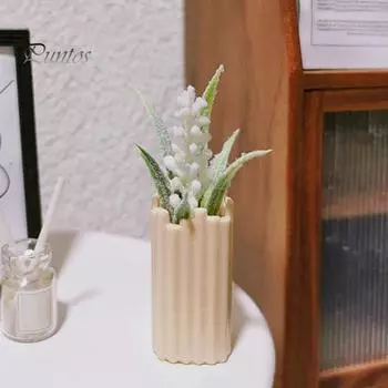 Миниатюрный кукольный домик с цветком в горшке, аксессуары, мини-ваза с цветком, миниатюрный искусственный цветок, настольное украшение для 1:6 или 1:12 масштабных кукольных домиков жёлтый