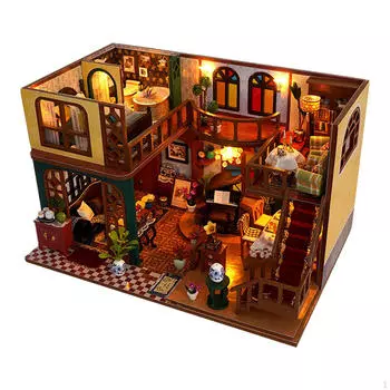 Миниатюрный кукольный домик своими руками, комнатная коробка с мебелью и светом, креативный подарок, пылезащитный чехол