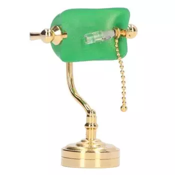 Миниатюрный кукольный домик винтажная зеленая настольная лампа светодиодные настольные светильники декор для 1:12 Кукольный Дом