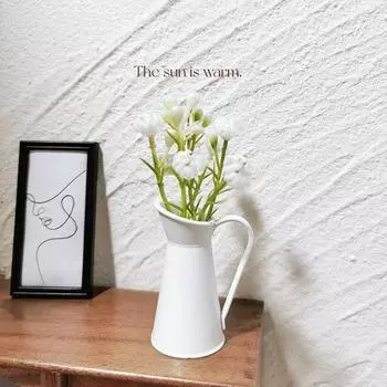 Миниатюрный кувшин из сплава для кукольного домика, мини-ваза с ручкой, держатель для цветов, модель кувшина для 1:6 и 1:12 масштабных кукольных домиков абрикосовый