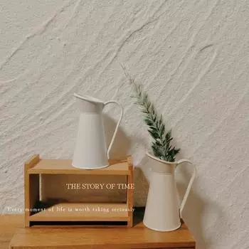 Миниатюрный кувшин из сплава, кукольный домик, мини-ваза с ручкой, держатель для цветов, кувшин белый