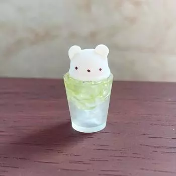 Миниатюрный медведь, ледяной напиток, мини-модель еды, имитация десерта из смолы, украшение для кукол 1/6, 1/8, 1/12, миниатюрный декор для кофейни Bear