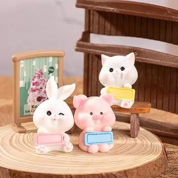 Миниатюрный мультяшный знак поднятия животных, микропейзажный орнамент, приборная панель автомобиля, домашний декор для рабочего стола as the picture