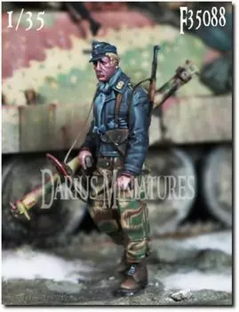 Миниатюрный немецкий Fallschirmjager Darius времен Второй мировой войны с набором смолы Panzer Schreck DMF35088 1/35 (человек)