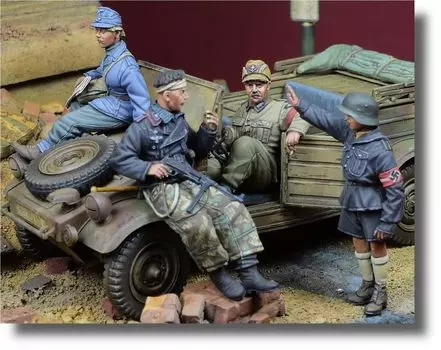 Миниатюрный немецкий солдатский танк Kubelwagen, Берлин, 1945 г., набор из 4 смоляных деталей DD35238 D-Day 1/35 Vol.1