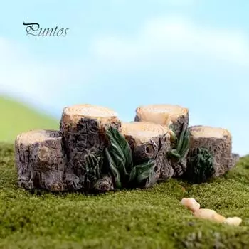 Миниатюрный пень из смолы, микропейзаж, сказочный сад, мини-украшение, декор для кукольного домика one size
