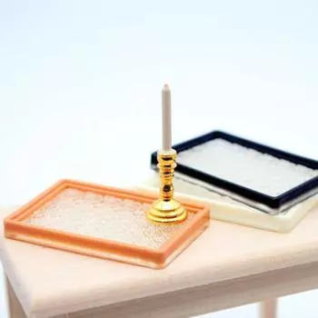 Миниатюрный подсвечник и поднос, модель мини-подсвечника с прозрачным подносом, масштаб 1/12, аксессуары для миниатюрного дома для ролевых игр для детей set
