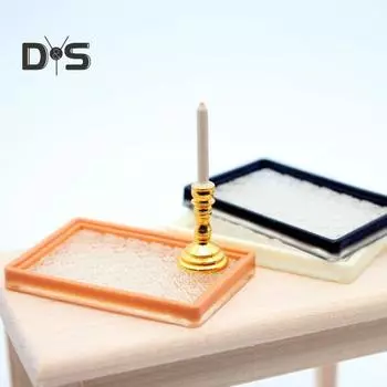 Миниатюрный подсвечник и поднос, модель мини-подсвечника с прозрачным подносом, масштаб 1/12, аксессуары для миниатюрного дома для ролевых игр для детей set