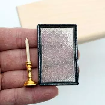 Миниатюрный подсвечник и поднос, модель мини-подсвечника с прозрачным подносом, масштаб 1/12, аксессуары для миниатюрного дома для ролевых игр для детей set