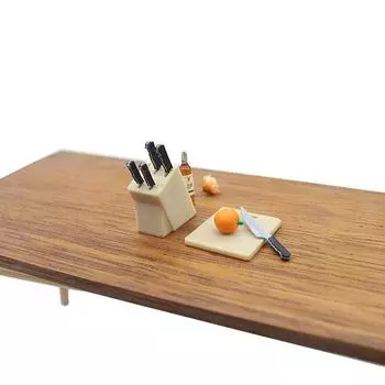 Миниатюрный режущий инструмент для кукольного домика, держатель для мини-резака, разделочная доска, модель, орнамент, сцена, кухонный декор, игрушки, аксессуары для кукольного домика