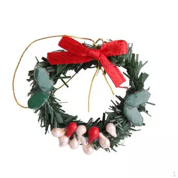 Миниатюрный рождественский венок из сосновых шишек для кукольного домика 1/12, декор двора кукольного домика