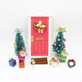 Миниатюрный рождественский венок из железной проволоки со светодиодными лампами, художественные принадлежности /12 Кукольный домик для творчества