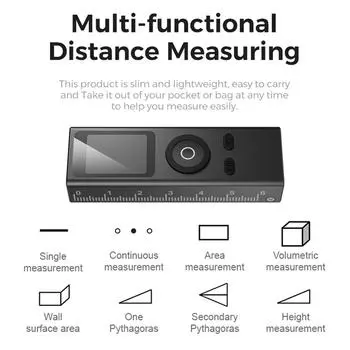 Миниатюрный ручной лазерный дальномер 30-метровый инфракрасный геодезист Домашний геодезист Лазерная линейка Непрерывное измерение Площадь Объем чёрный