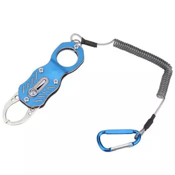 Миниатюрный рыболовный зажим из алюминиевого сплава для контроля за рыбой с защитой от потери троса(Шарм-Блю )