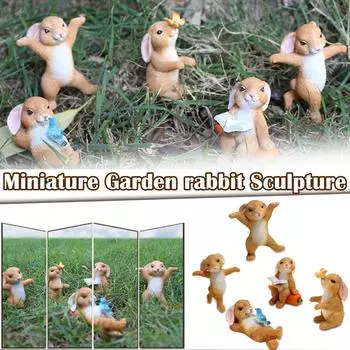 Миниатюрный сад, маленькая скульптура кролика из смолы, фигурка Micro Home