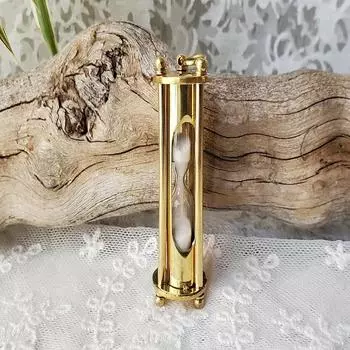 Миниатюрный таймер для показа на песке, нерабочий таймер, подвеска в виде песочных часов из латуни, таймер на 1-3 секунды