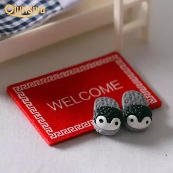 Миниатюрный тканевый напольный коврик миниатюрного кукольного домика 1/12 розовый