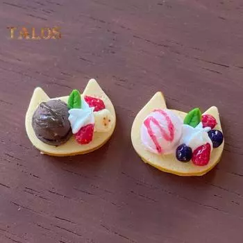 Миниатюрный тост с мороженым Мини-десерт Модель Глиняная имитация Миниатюрная игрушка-еда для кукол 1/6 или 1/12 Мини-дом Декор Chocolate flavor