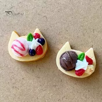 Миниатюрный тост с мороженым Мини-десерт Модель Глиняная имитация Миниатюрная игрушка-еда для кукол 1/6 или 1/12 Мини-дом Декор Chocolate flavor