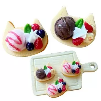 Миниатюрный тост с мороженым Мини-десерт Модель Глиняная имитация Миниатюрная игрушка-еда для кукол 1/6 или 1/12 Мини-дом Декор Chocolate flavor