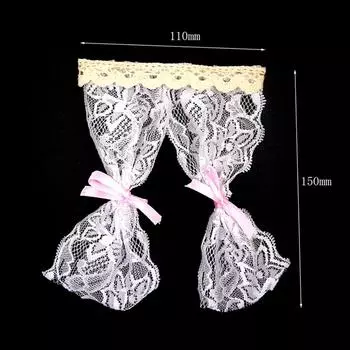 Миниатюрный занавес 1:12 мини-кукольных домиков, винтажные кружевные занавески, милый кукольный домик белый