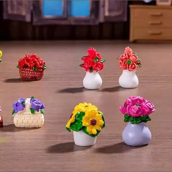 Миниатюры для кукольных домиков Имитация букета Маленькое растение в горшке Автомобильный декор для дома Микроландшафтный декор для сада Аксессуары A5