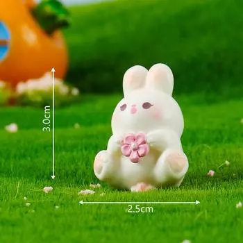 Миниатюры Фигурки Милый мультфильм Забавный маленький кролик Морковка Микро Ландшафт Украшения Украшения для дома Аксессуары Подарки
