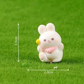 Миниатюры Фигурки Милый мультфильм Забавный маленький кролик Морковка Микро Ландшафт Украшения Украшения для дома Аксессуары Подарки