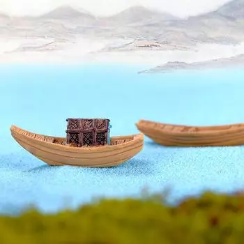Миниатюры Резиновые лодки Ретро Мини Фигурки Лодки с навесом Микропейзаж Кукольный домик Бонсай Украшения Художественные изделия Изделия ручной работы Украшения для сада A2