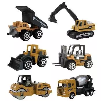 Миниавтомобиль Gentoy Power Heavy Equipment, 6 видов, набор kx06-6, корейская игрушка смешанного цвета