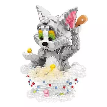 Миниблок BEACON nanoblock большой душевой том, 01. большой кот для душа, смешанные цвета, популярные корейские игрушки