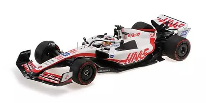 Minichamps 117222120 Haas F1 Team Kevin Magnussen Pole Position Brazilian GP 2022 Scale Collector Model - VF-22 - 1/18 -