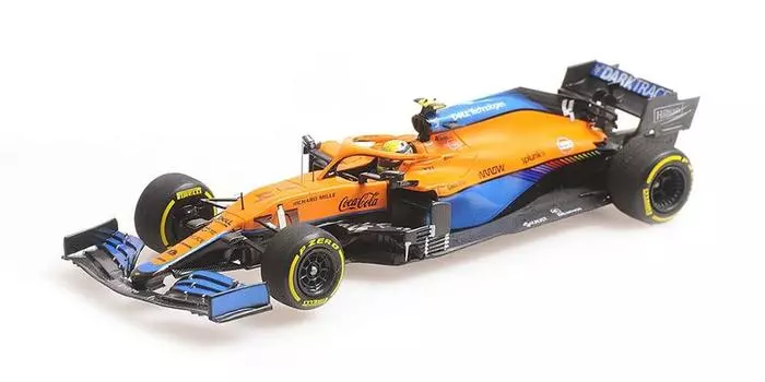 Minichamps 530211804 Команда McLaren F1 GP 2021 Коллекционная миниатюрная машина Разноцветная 118 MCL35M-Ландо Норрис-Бахрейн