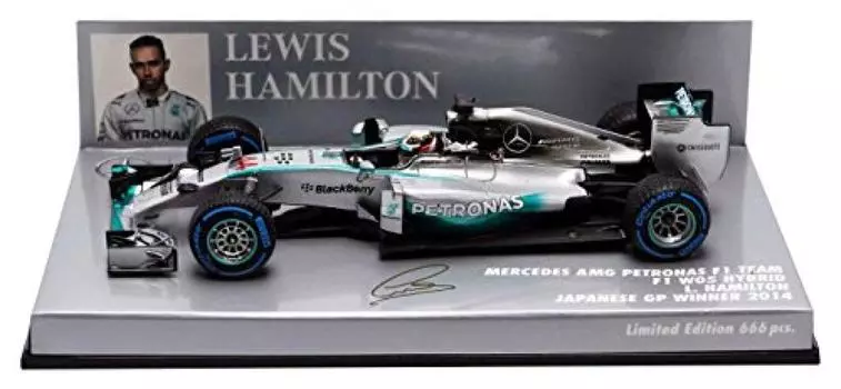 MINICHAMPS Mercedes AMG Petronas F1 Team W05 Hamilton Japanese GP 2014 Winner Limited to 666 units 1/43 L.