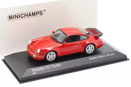 Minichamps Mini Car Porsche 911 Turbo 1990 1/43 (964) (Red) [Item] красный