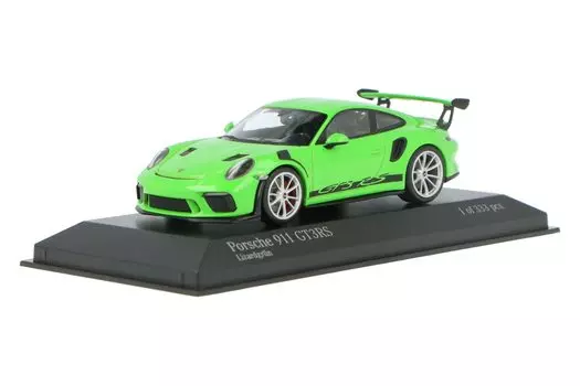 Minichamps Porsche 911 GT3 RS 2018 Lizard Green Silver Rim Ограниченная серия из 333 экземпляров 1/43 (991 2) зелёный