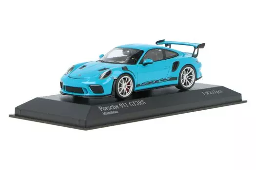 Minichamps Porsche 911 GT3 RS 2018 Miami Blue Silver Rim Limited to 333 units 1/43 (991 2)