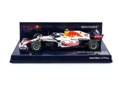 Minichamps Red Bull Racing Honda RB16B 2021 F1 Гран-при Турции 3-е место Перес Спасибо Honda цвет Готовый продукт 1/43 #11 S. белый