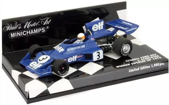 Minichamps Tyrrell F 1974 Scheckter Swedish GP Winner Завершенный продукт 1/43 007/1 оранжевый