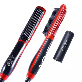 Minidiva Hair Heat Straight Straight Brush Температурная укладка в 5 прямых предотвращает температуру Доступные зарубежные утюжки, 2-сторонняя щетка, утюжок и локон,