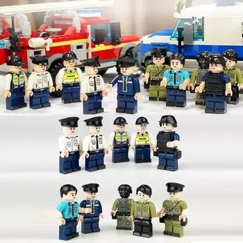 Минифигурки городской полиции, экшн-кукла, собранные, совместимые брендовые кирпичи, блоки, модель персонажа, строительные наборы, детские развивающие игрушки 4.5cm
