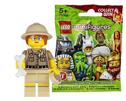 Минифигурки LEGO серии 13 Археолог Нераспечатанные Минифигурки LEGO серии 14 Палеонтолог | [71008-6]