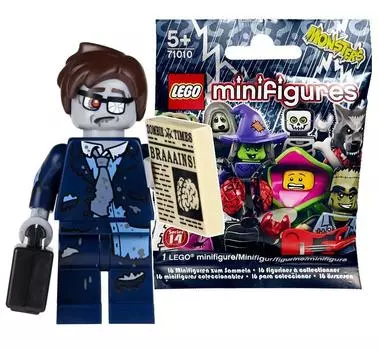 Минифигурки LEGO серии 14 Зомби-бизнесмен Минифигурки LEGO серии 14 Зомби-бизнесмен (нераспечатанный) | [71010-13]