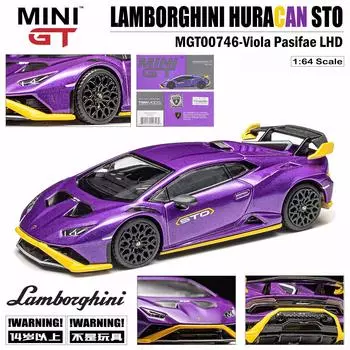 МИНИГТ 1:64 Lamborghini Calf Huracan STO сплав компрессионный вал миниатюрная модель, украшение для взрослых, игрушка для мальчика, подарок на день рождения