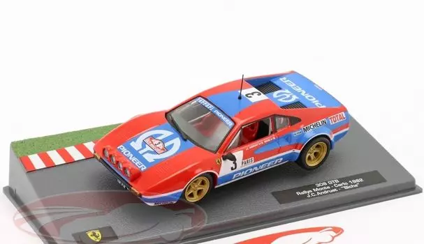 Миникар Ferrari 308 GTB для ралли Монте-Карло 1982 года, масштаб 1/43 (ночная спецификация) [элемент]
