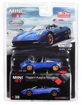 Миникар MINI GT Pagani Huayra Francia M&J TOYS-TSMMODEL (Настоящий масштаб) Родстер/Синий 1/64 синий